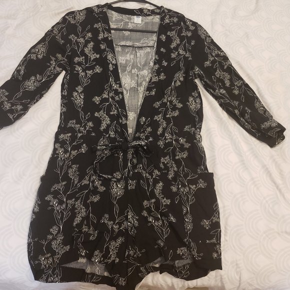 Black Romper with White Design- Flash Sale! - Picture 3 of 3